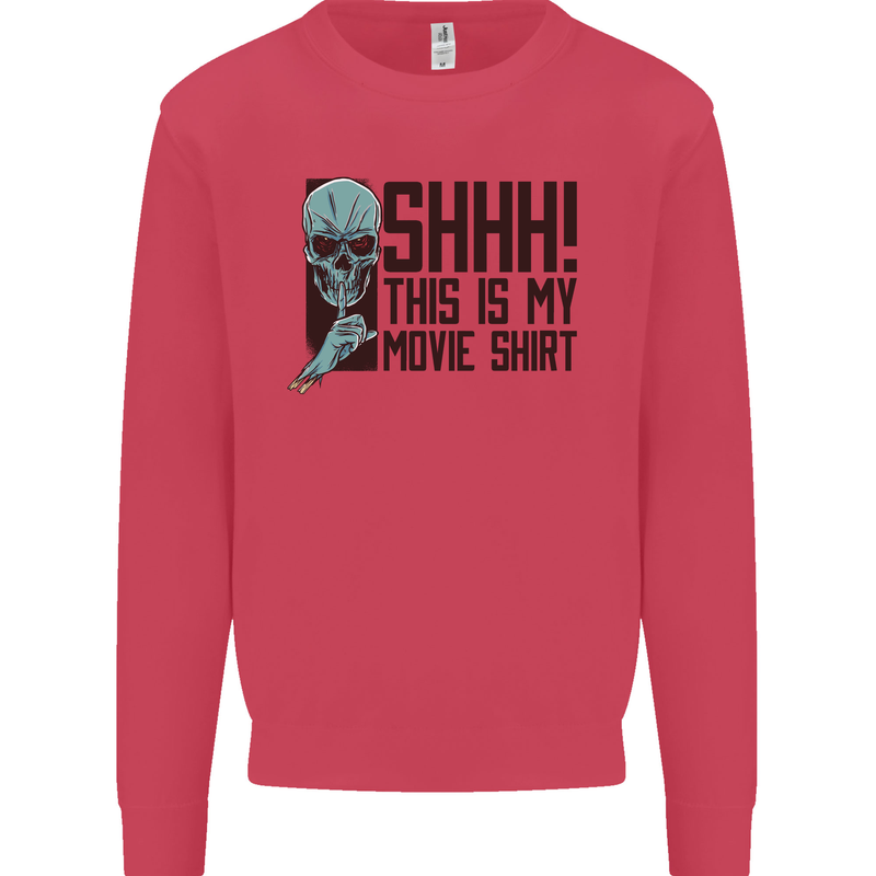 SHHH This Is My Movie T-Shirt Skull Horror Mens Sweatshirt Jumper Heliconia