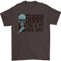 SHHH This Is My Movie T-Shirt Skull Horror Mens T-Shirt Cotton Gildan Dark Chocolate