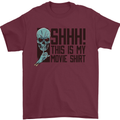 SHHH This Is My Movie T-Shirt Skull Horror Mens T-Shirt Cotton Gildan Maroon