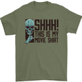 SHHH This Is My Movie T-Shirt Skull Horror Mens T-Shirt Cotton Gildan Military Green