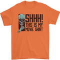 SHHH This Is My Movie T-Shirt Skull Horror Mens T-Shirt Cotton Gildan Orange