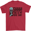 SHHH This Is My Movie T-Shirt Skull Horror Mens T-Shirt Cotton Gildan Red