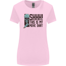 SHHH This Is My Movie T-Shirt Skull Horror Womens Wider Cut T-Shirt Light Pink