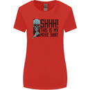 SHHH This Is My Movie T-Shirt Skull Horror Womens Wider Cut T-Shirt Red