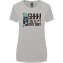SHHH This Is My Movie T-Shirt Skull Horror Womens Wider Cut T-Shirt Sports Grey