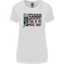 SHHH This Is My Movie T-Shirt Skull Horror Womens Wider Cut T-Shirt White
