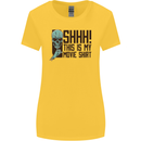 SHHH This Is My Movie T-Shirt Skull Horror Womens Wider Cut T-Shirt Yellow