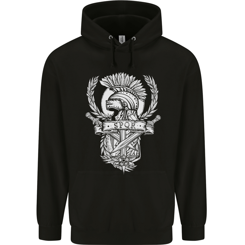 SPQR Helmet Gym Bodybuilding Training Top Childrens Kids Hoodie Black