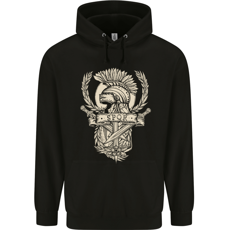 SPQR Helmet Gym Bodybuilding Training Top Childrens Kids Hoodie Black