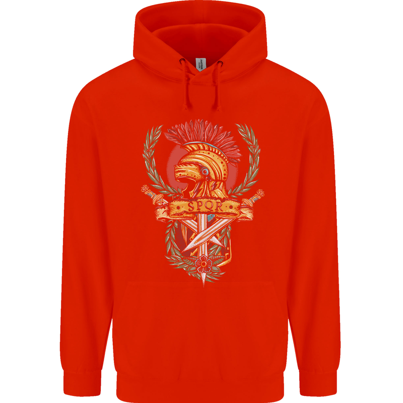 SPQR Helmet Gym Bodybuilding Training Top Childrens Kids Hoodie Bright Red