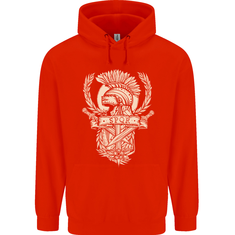 SPQR Helmet Gym Bodybuilding Training Top Childrens Kids Hoodie Bright Red