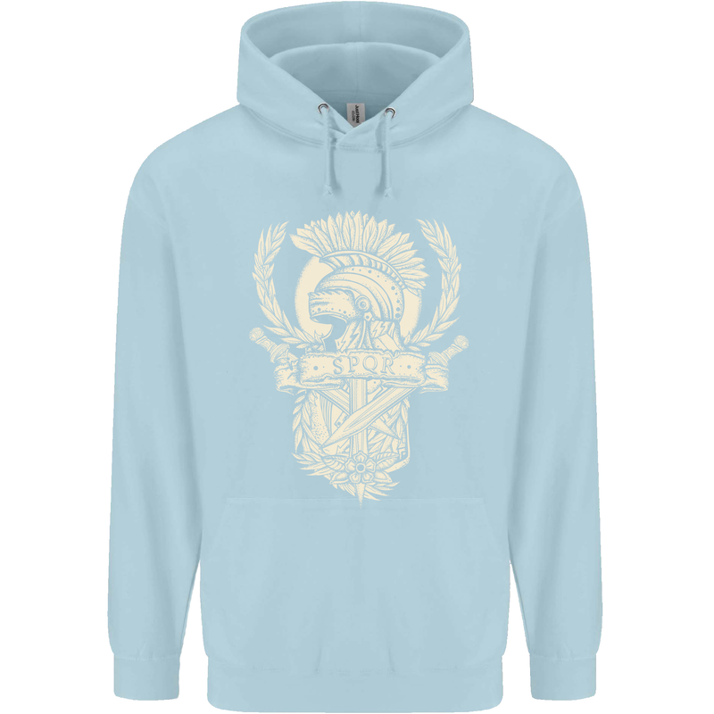 SPQR Helmet Gym Bodybuilding Training Top Childrens Kids Hoodie Light Blue