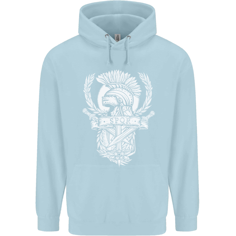 SPQR Helmet Gym Bodybuilding Training Top Childrens Kids Hoodie Light Blue