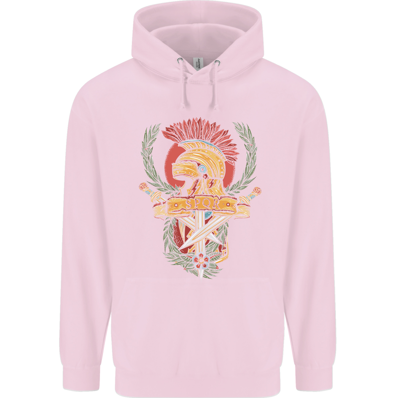 SPQR Helmet Gym Bodybuilding Training Top Childrens Kids Hoodie Light Pink