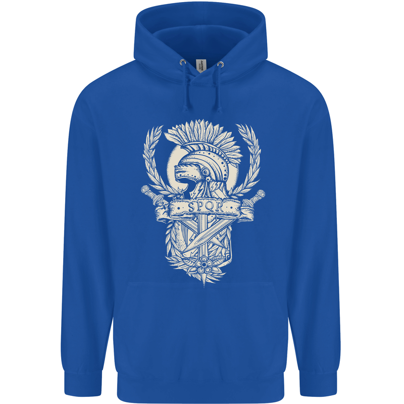 SPQR Helmet Gym Bodybuilding Training Top Childrens Kids Hoodie Royal Blue
