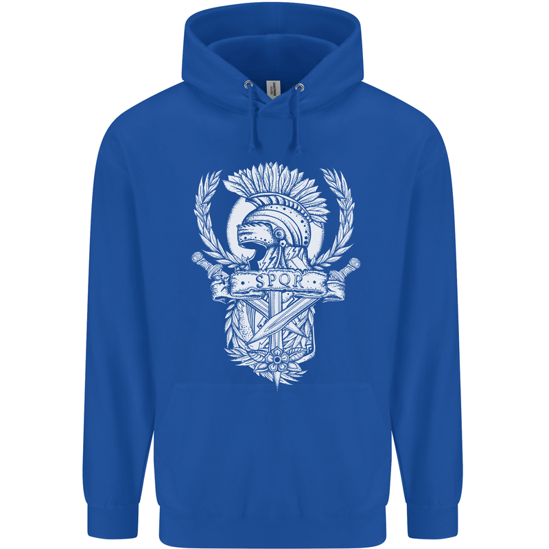 SPQR Helmet Gym Bodybuilding Training Top Childrens Kids Hoodie Royal Blue