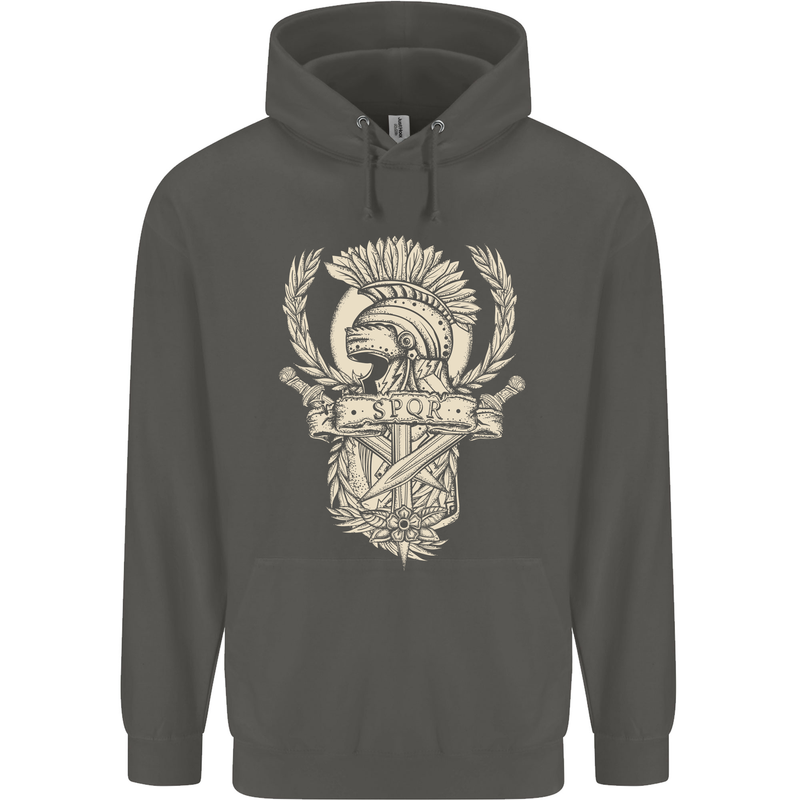 SPQR Helmet Gym Bodybuilding Training Top Childrens Kids Hoodie Storm Grey
