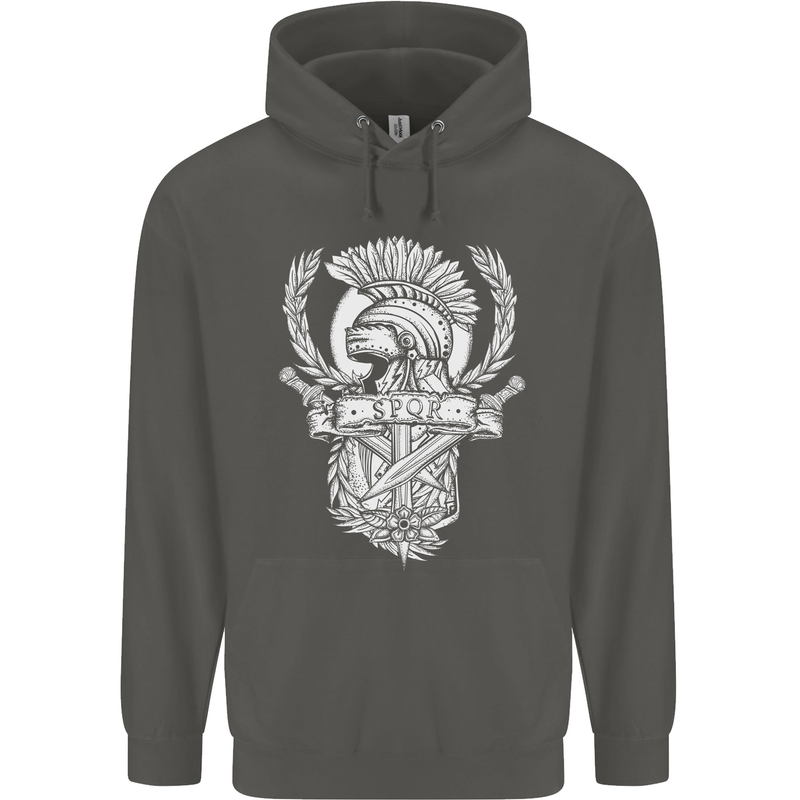 SPQR Helmet Gym Bodybuilding Training Top Childrens Kids Hoodie Storm Grey
