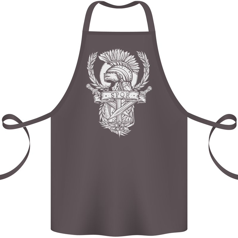 SPQR Helmet Gym Bodybuilding Training Top Cotton Apron 100% Organic Dark Grey