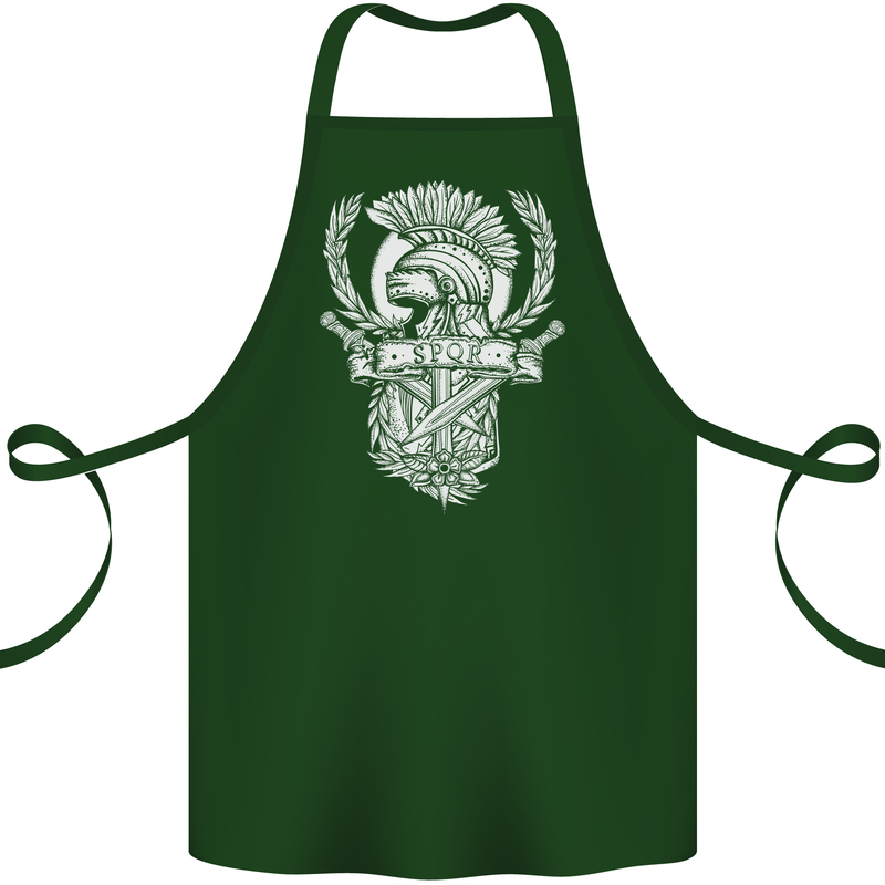SPQR Helmet Gym Bodybuilding Training Top Cotton Apron 100% Organic Forest Green
