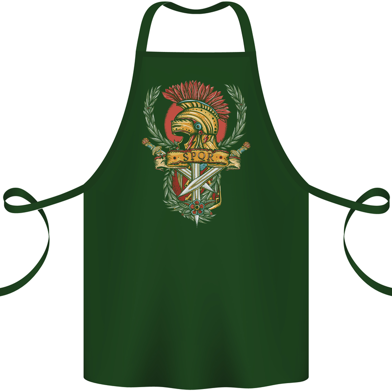 SPQR Helmet Gym Bodybuilding Training Top Cotton Apron 100% Organic Forest Green