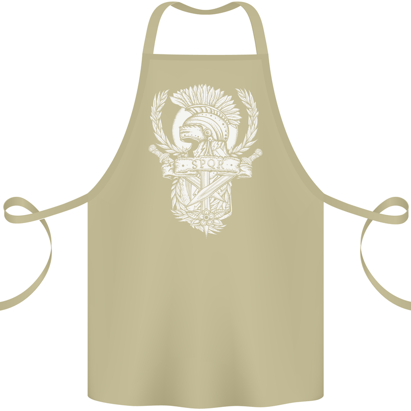SPQR Helmet Gym Bodybuilding Training Top Cotton Apron 100% Organic Khaki