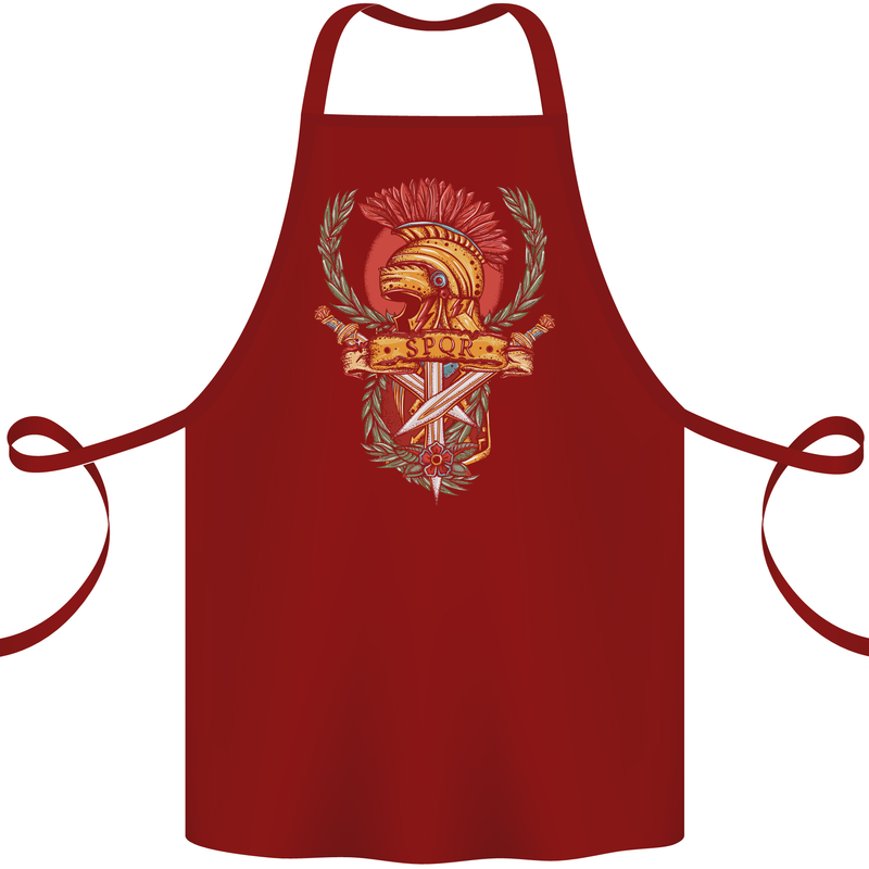 SPQR Helmet Gym Bodybuilding Training Top Cotton Apron 100% Organic Maroon