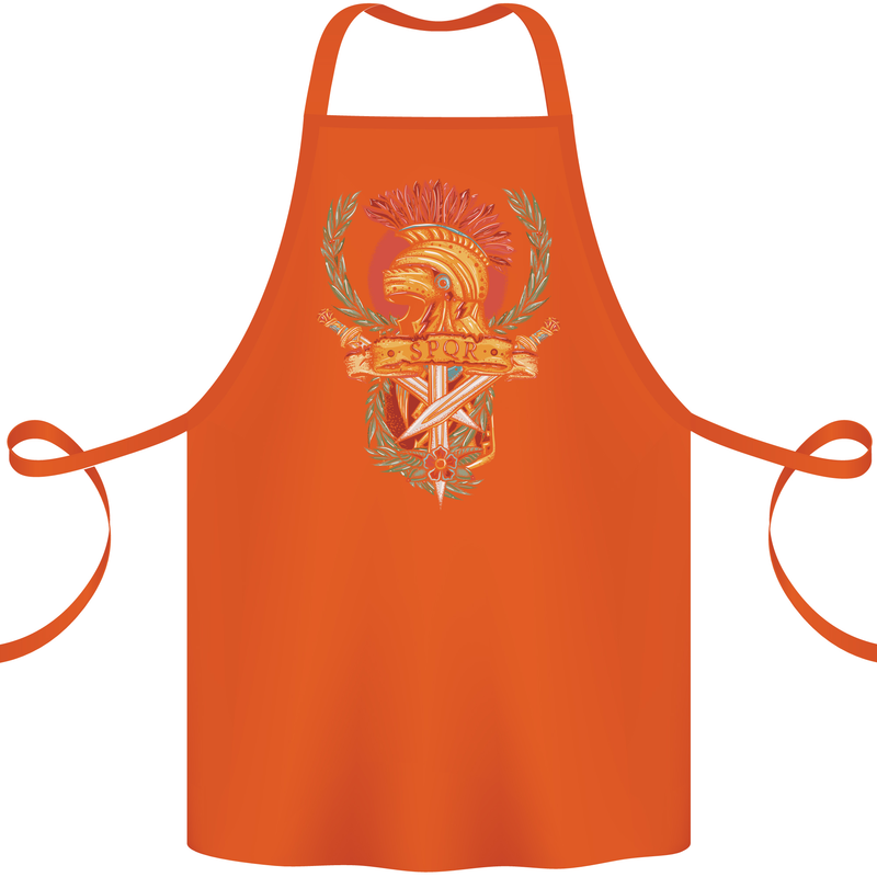 SPQR Helmet Gym Bodybuilding Training Top Cotton Apron 100% Organic Orange