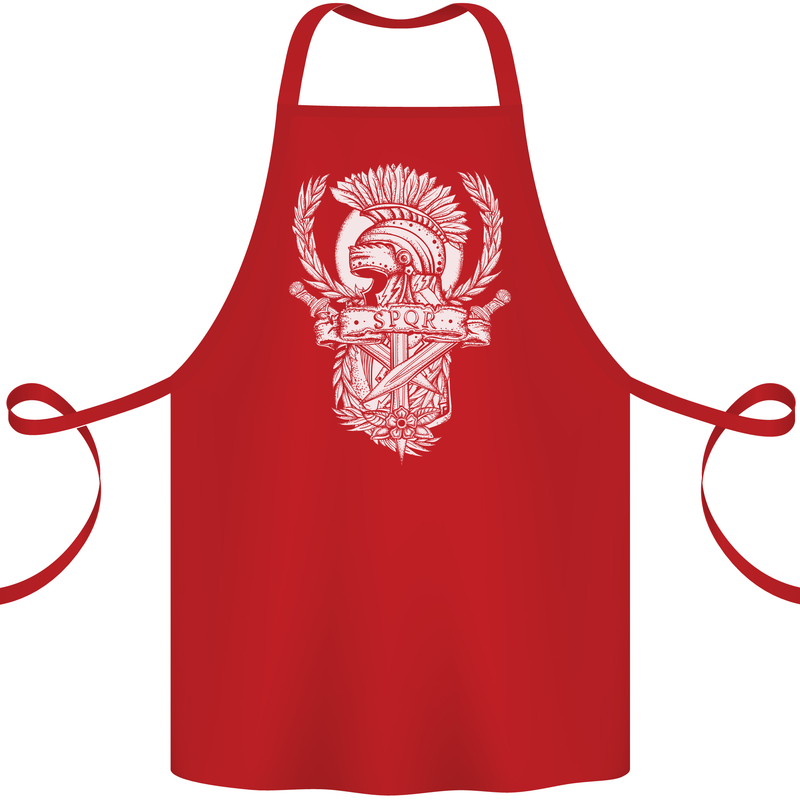 SPQR Helmet Gym Bodybuilding Training Top Cotton Apron 100% Organic Red