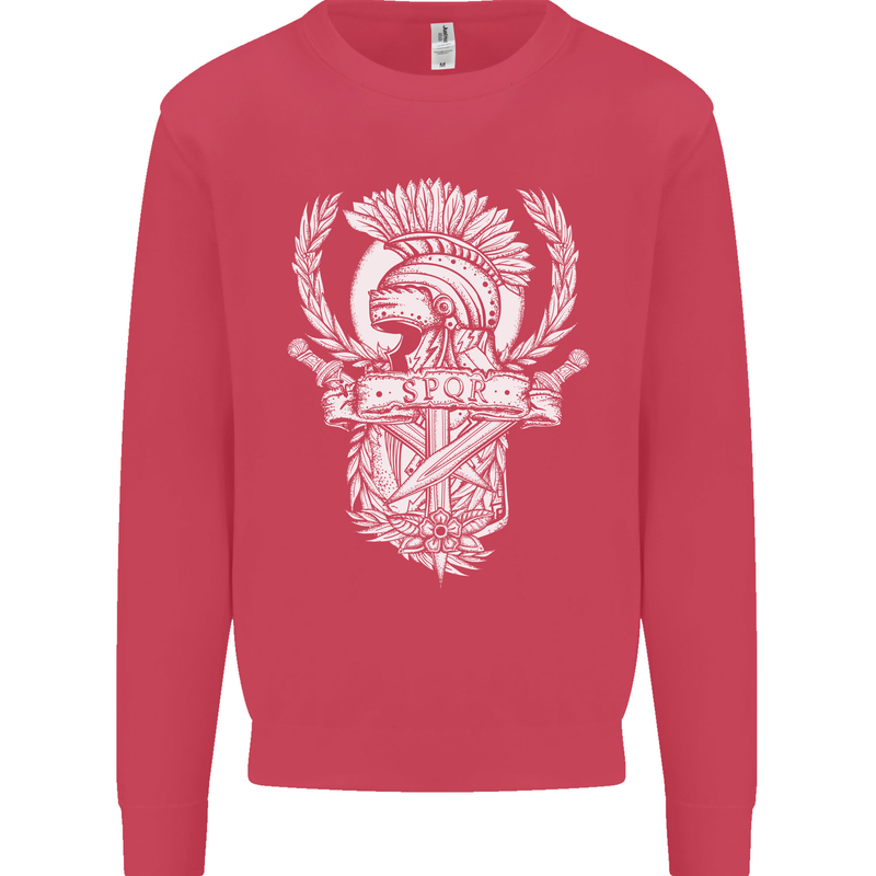 SPQR Helmet Gym Bodybuilding Training Top Kids Sweatshirt Jumper Heliconia