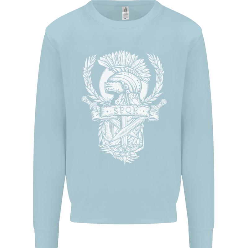 SPQR Helmet Gym Bodybuilding Training Top Kids Sweatshirt Jumper Light Blue