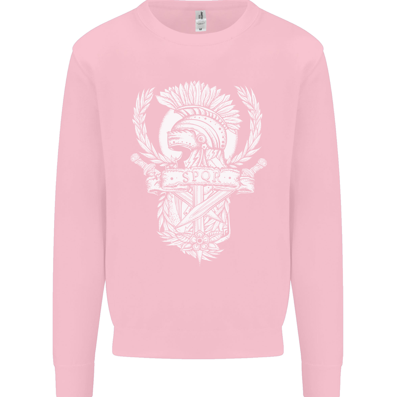 SPQR Helmet Gym Bodybuilding Training Top Kids Sweatshirt Jumper Light Pink