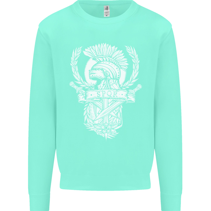 SPQR Helmet Gym Bodybuilding Training Top Kids Sweatshirt Jumper Peppermint