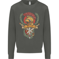 SPQR Helmet Gym Bodybuilding Training Top Kids Sweatshirt Jumper Storm Grey