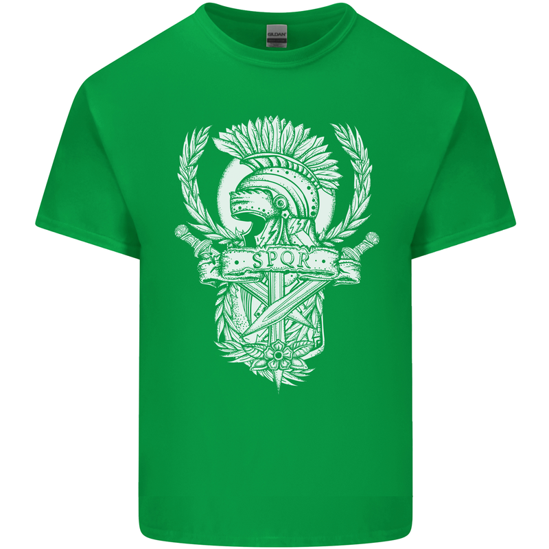 SPQR Helmet Gym Bodybuilding Training Top Kids T-Shirt Childrens Irish Green