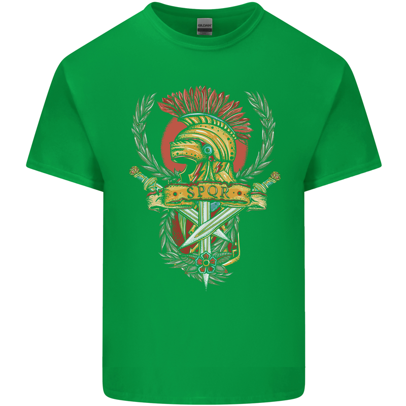 SPQR Helmet Gym Bodybuilding Training Top Kids T-Shirt Childrens Irish Green