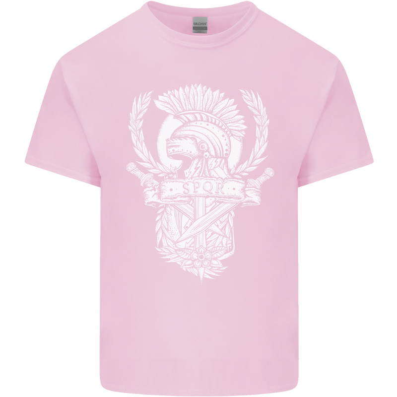 SPQR Helmet Gym Bodybuilding Training Top Kids T-Shirt Childrens Light Pink
