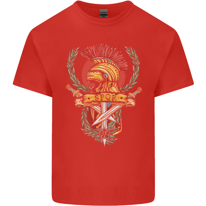 SPQR Helmet Gym Bodybuilding Training Top Kids T-Shirt Childrens Red