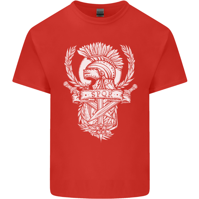SPQR Helmet Gym Bodybuilding Training Top Kids T-Shirt Childrens Red