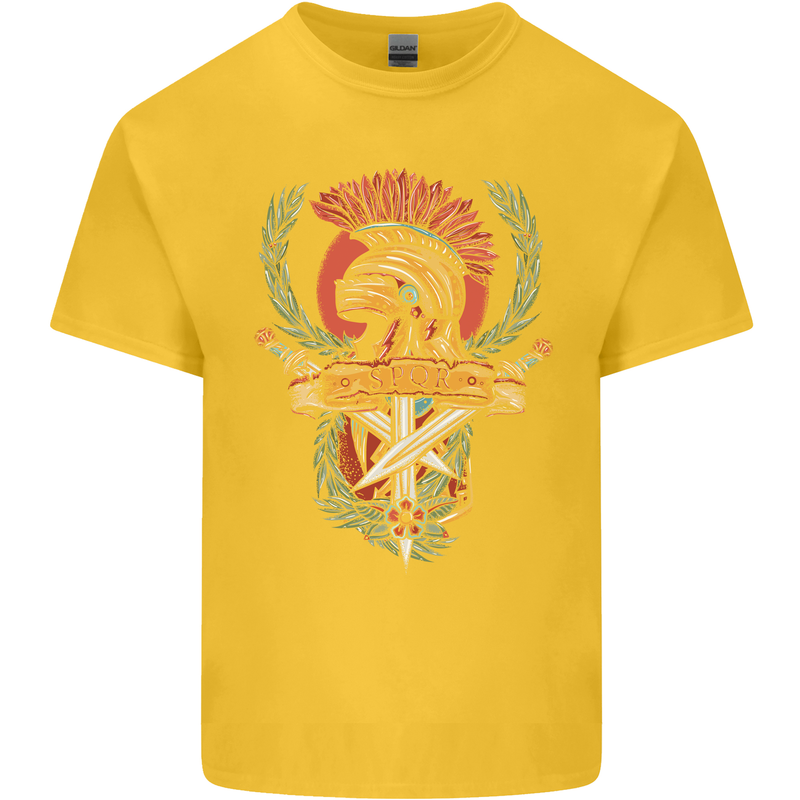 SPQR Helmet Gym Bodybuilding Training Top Kids T-Shirt Childrens Yellow
