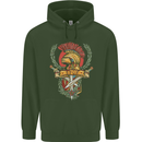 SPQR Helmet Gym Bodybuilding Training Top Mens 80% Cotton Hoodie Forest Green