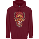 SPQR Helmet Gym Bodybuilding Training Top Mens 80% Cotton Hoodie Maroon