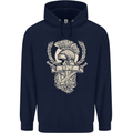 SPQR Helmet Gym Bodybuilding Training Top Mens 80% Cotton Hoodie Navy Blue