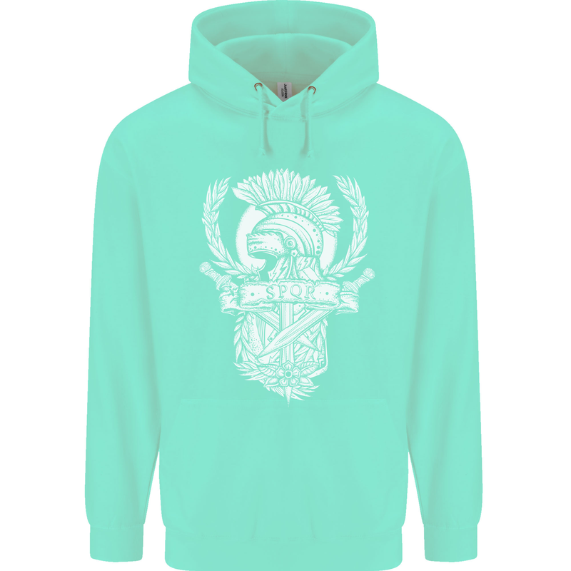 SPQR Helmet Gym Bodybuilding Training Top Mens 80% Cotton Hoodie Peppermint