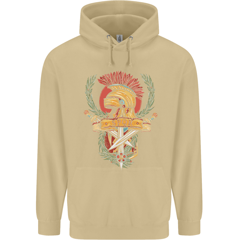SPQR Helmet Gym Bodybuilding Training Top Mens 80% Cotton Hoodie Sand