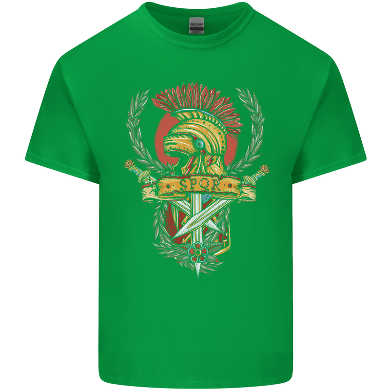 SPQR Helmet Gym Bodybuilding Training Top Mens Cotton T-Shirt Tee Top Irish Green