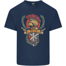SPQR Helmet Gym Bodybuilding Training Top Mens Cotton T-Shirt Tee Top Navy Blue