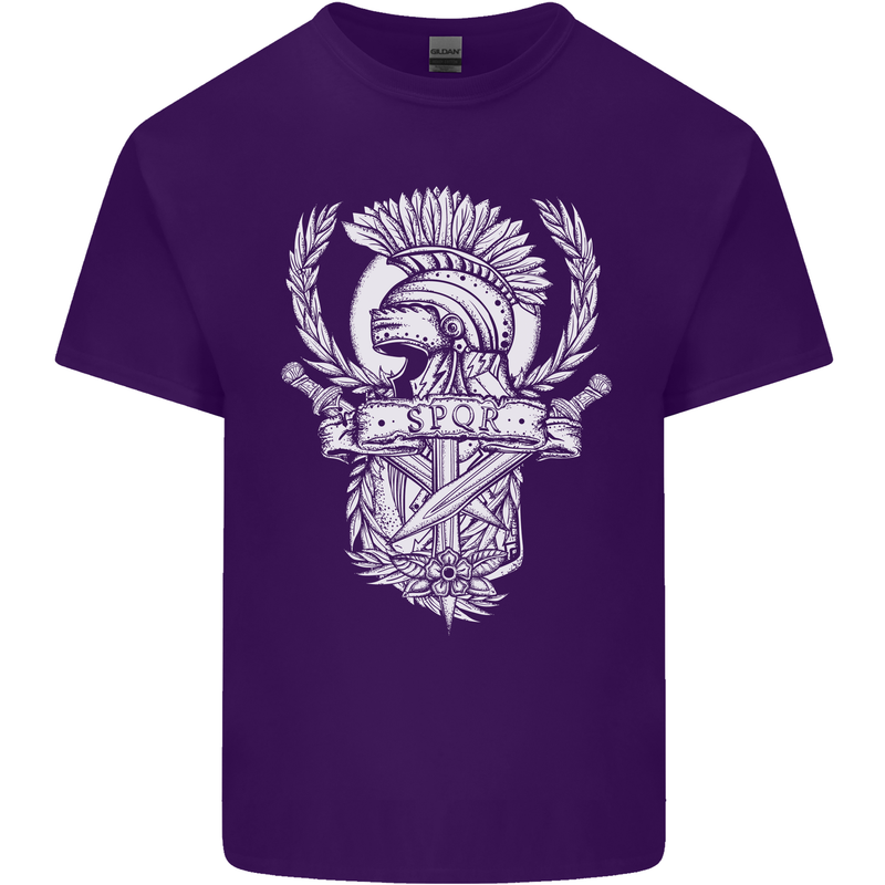 SPQR Helmet Gym Bodybuilding Training Top Mens Cotton T-Shirt Tee Top Purple