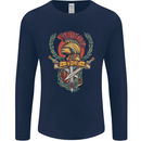 SPQR Helmet Gym Bodybuilding Training Top Mens Long Sleeve T-Shirt Navy Blue