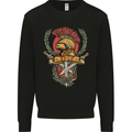 SPQR Helmet Gym Bodybuilding Training Top Mens Sweatshirt Jumper Black